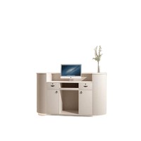 Comptoir d'accueil moderne et simple en bois courbé, style luxe léger, idéal pour les magasins de vêtements, les bureaux et les bars à domicile - Vente chaude