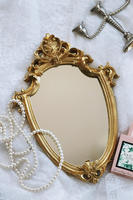 Miroir Acrylique Vintage Antique Décoratif Salon Meubles Maquillage Or Verre De Luxe Décor À La Maison Vanité Mur Salle De Bains Miroir