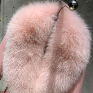 معاطف ترنش طويلة واقية من الرياح لعام 2024، جاكيتات من جلد الغنم الأصلي، معطف جلدي وردي طويل للنساء - Product Image 5