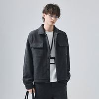 Veste en laine mélangée de qualité supérieure pour homme, épaisse, chaude, coupe ample, style vintage, manteau classique pour l'hiver, couleur unie, simple boutonnage