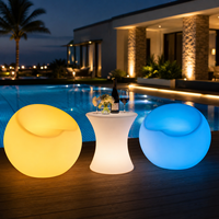 Tabouret LED en forme de pomme, siège lumineux changeant de couleur, en plastique PE, imperméable, pour bar, club, intérieur, extérieur, meubles de maison