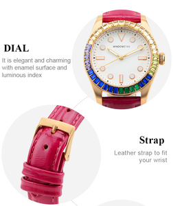 Orologio da Polso da <span class=keywords><strong>Donna</strong></span> di Alta Qualità, Lussuoso, Multicolore, al Quarzo, con Cinturino in Pelle e Acciaio Inossidabile, Semplice, Personalizzabile, Vendita all'Ingrosso - Product Image 4
