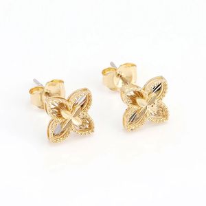 Xinfly 18K Pure Gold Car Flower <b>Small</b> Earrings Au750 Color Mini Fashion Hoop Earrings Light Gold K Gold Jewelry - Product Image 3