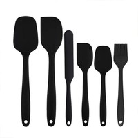 Ensemble de 6 ustensiles de cuisine en silicone écologiques : spatule à crème, spatule, pinceau à huile, options personnalisables, outils de pâtisserie et de cuisson