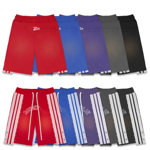 Pantalones Cortos de Alta Calidad, 100% Algodón, Estampados y Bordados con Diamantes, Estilo Hip Hop, Holgados, para Hombre - Product Image 1