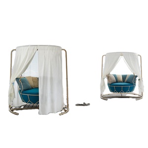 Fauteuil suspendu en fer forgé pour balcon, jardin, terrasse, style 'Internet Celebrity', avec support de canapé, pour extérieur individuel ou villa - Product Image 1