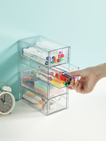 Tiroirs de rangement en plastique transparent empilables, boîte de rangement pour maquillage de salle de bain, commodes, éviers, armoires de cuisine