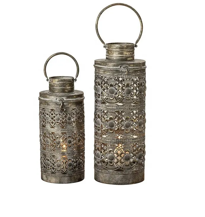 Lampen En Verlichting Kerst Lantaarn Vintage Marokkaanse Hangende Lantaarn Antieke Look Set Van 2 Pc