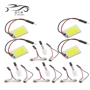 Auto Leeslamp Cob Chip 18 21 24 36 48SMD T10 BA9S Festoen Dome Adapters Led Daklichten 12V wit Wired Lamp Voor Decoratie