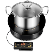 Barbecue d'intérieur commercial coréen Hotpot Combo Cuisinière à induction électrique Barbecue à charbon de bois Revêtement en poudre-Équipement de restaurant