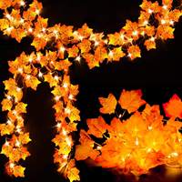 Guirlande lumineuse LED Pafu en forme de feuilles d'érable, étanche, pour l'automne, décoration intérieure et extérieure pour Thanksgiving et Halloween