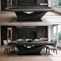Table de poker professionnelle de luxe pour 8 à 10 personnes, table de poker en bois de luxe avec chaises, table de poker moderne Texas Hold'em à vendre