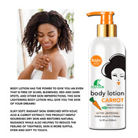 Lotion corporelle à la carotte 500ml avec carotène et acide kojique, hydratante, éclaircissante, active pour unifier le teint