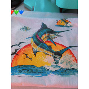 T-shirt donna Choppa t-shirt di marca Design blu Marlin - Product Image 1