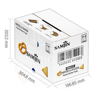 Caja de Exhibición de Cartón Corrugado Plegable Reciclable con Diseño Personalizado, Relieve y Recubrimiento UV para Galletas, Papas Fritas y Productos para Bebés - Product Image 2