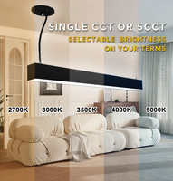 Lustre LED commercial 5CCT, luminaire linéaire de plafond 1,2 m, luminaire suspendu encastré pour bureau, salle de sport, salon de coiffure, hôtel