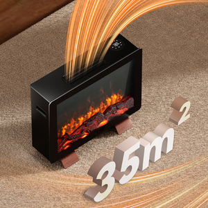 Chauffage électrique à convection compact simulant l'effet de flamme de bois, entièrement certifié pour une utilisation dans les salles de classe et les salons - Product Image 3