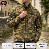 Veste Softshell Personnalisée pour Hommes, Camouflage Pixel, Col Montant, Capuche, Coupe Ample, Multi-Poches Zippées, Manteau Décontracté Chaud pour l'Extérieur, OEM