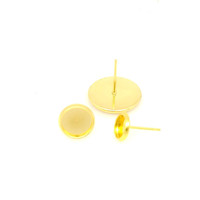 100 pcs/Lot acier inoxydable blanc boucles d'oreilles goujon Base plateau gemme support inférieur Fit 6/8/10/12/14/16/18/20/25mm bricolage Cabochons réglage