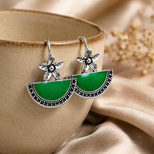 Orecchini verdi bohémien con design floreale, orecchini pendenti, eleganti accessori di gioielleria vintage per donna - Product Image 6