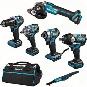 <span class=keywords><strong>Set</strong></span> di Utensili Elettrici Makita 18V Senza Fili Tutto-in-Uno con Batterie, Caricabatterie, Avvitatore a Impulsi e Trapano Brushless - Product Image 6