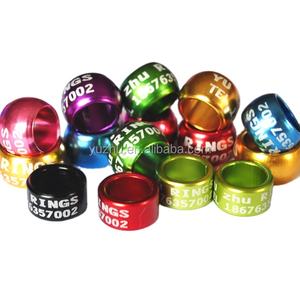 Zwarte CNC-gefreesde aluminium O-ring metalen vogelidentificatiepootring 8mm 0,7g milieuvriendelijk voor duivenpootband - Product Image 2