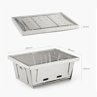 Table de barbecue pliante en acier inoxydable IGT pour camping, réchaud extérieur avec design intégré pour barbecue, cuisson du thé, pique-nique, jardin