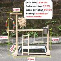 Échelle multifonctionnelle pour perroquet debout, balançoire, tasse d'alimentation, aire de jeux pour oiseaux avec plateau