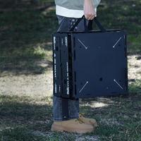 Table de camping portable moderne, table d'appoint compacte pliable avec sac de transport, hauteur réglable, porte-gobelet pour la randonnée