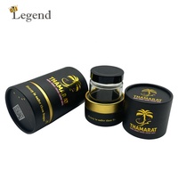 Boîte cylindrique en carton noir mat sur mesure pour l'emballage extérieur de miel, épices, noix et café