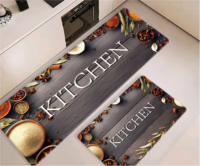 Tapis de cuisine rectangulaires en mousse PVC imperméables, antidérapants, de haute qualité, à motifs floraux modernes et minimalistes, en gros
