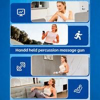 Pistola de Masaje de Percusión con Mango Extendido, Sin Escobillas, Bajo Ruido, 7mm, Alivio del Dolor Muscular de Espalda y Cuello, Masajeador Portátil de Cuerpo Completo