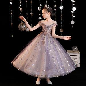 Robe de princesse pour filles, robe de soirée pour petite fille, robe de spectacle de piano, robe de soirée pour enfants, tulle bouffant haut de gamme, imprimé perlé - Product Image 2