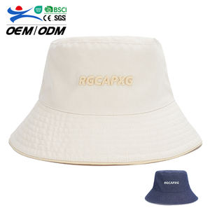 Plain Custom Embroidered Logo Solid Color Summer Sun Protection Unisex Casual Children's Bucket Hat Fisherman Hat Breathable - Product Image 1