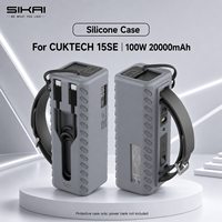 Étui de protection en silicone SIKAI pour batterie externe CUKTECH 15SE 100W 20000mAh, résistant aux chocs, anti-rayures, antidérapant