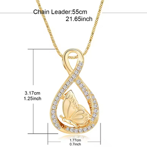 Infinite Cremation <strong>Butterfly</strong> Urn <strong>Necklace</strong> for <strong>Ashes</strong> Urn <strong>Ashes</strong> <strong>Necklace</strong> for Women Men Keepsake Pendant Memorial Locket <strong>Ash</strong> Holder - Product Image 2