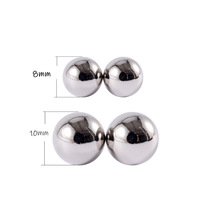 YICAI Billes Aimantées en Acier Inoxydable, Faux Piercings de Nez, Lèvre (Labret), Téton, Septum Magnétique à Clipser, Bijoux de Corps sans Perçage