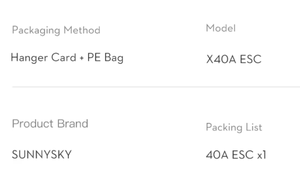 SUNNYSKY X40A SBEC 2-4S ESC 電動スピードコントローラー 固定翼ドローン航空機 RCモデル用 - Product Image 6