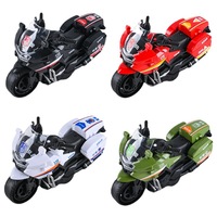 Motocyclette jouet à inertie - Modèle réaliste de moto de police de service urbain pour enfants