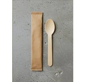 ราคาโรงงาน ช้อนไม้แมกโนเลียคอนิเฟราขนาด 6.3 นิ้ว น้ำหนักเบา เป็นมิตรกับสิ่งแวดล้อม ย่อยสลายได้ ห่อหุ้มด้วยกระดาษคราฟท์ - Product Image 1