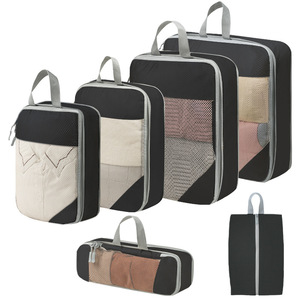 Ensemble de 6 cubes de compression en tissu imperméable personnalisés pour organiser les bagages de voyage |   <span class=keywords><strong>Valise</strong></span> de rangement pour usage extérieur - Product Image 6