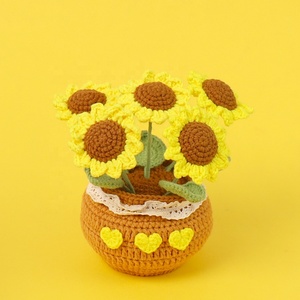 <span class=keywords><strong>Tulipani</strong></span> e Rose Artificiali all'Uncinetto Fatti a Mano in Lana, Decorazione per Auto, Scrivania, Casa, Laurea, Festa della Mamma - Product Image 3