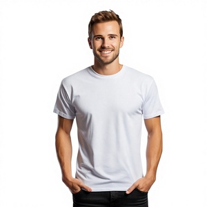 Camisetas Casuales para Hombre al por Mayor, Personalizadas con el Logotipo de su Marca, 100% Algodón, Impresas en Serigrafía y Bordadas - Diseño en Blanco - Product Image 2
