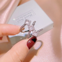 Bague rétro en zircon pour femmes, accessoires de mode coréenne, bijoux en forme de ficelle, aspect rétro, brillant, KYRA01475