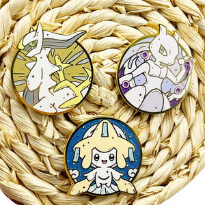 Badge en métal Pokmon Divine Beast Mewtwo <span class=keywords><strong>arceus</strong></span> Jirachi Prière broche en émail dur en stock - Product Image 6