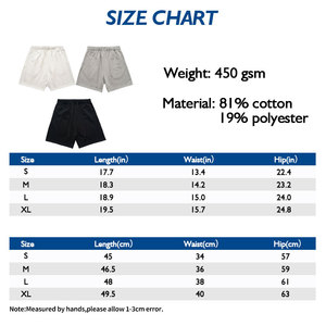 Ropa deportiva informal unisex Pantalones cortos de chándal de gran tamaño 450GSM Heavyweight Loopback - Product Image 4