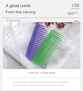 Peigne à cheveux court portable en plastique ABS écologique, à dents larges, de style tendance, en <span class=keywords><strong>jade</strong></span> ivoire, pour la coiffure à domicile - Product Image 5
