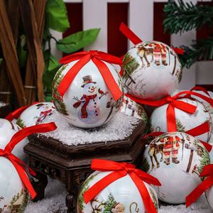 Boule de neige décorative de 75 mm, bonhomme de neige de dessin animé, scène de neige, accessoires de décoration de mariage, pendentif pour arbre de Noël, 14 par boîte - Product Image 4