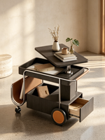 Table d'appoint en acier de style médiéval, armoire mobile, petite table à thé rétro, chariot de rangement design haut de gamme pour salon, luxe léger