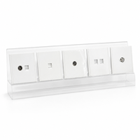 Prise murale TV ultra-fine Cat6, prise simple ou double, sortie de données Ethernet basse tension, panneau PC ignifuge
